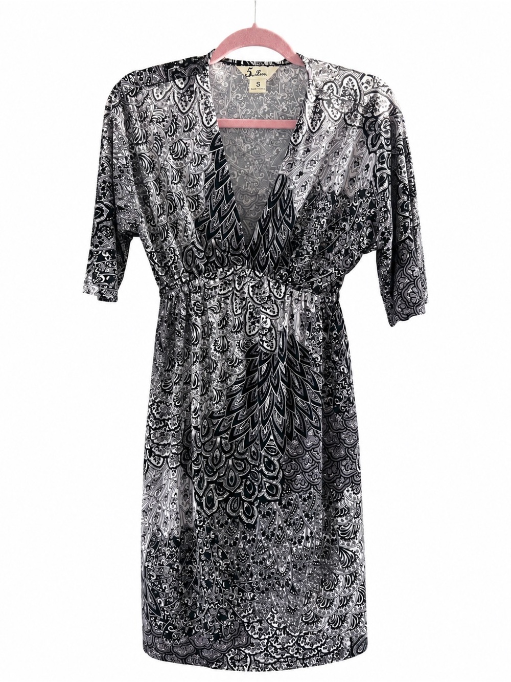 5th & Love Black and White Paisley Dress